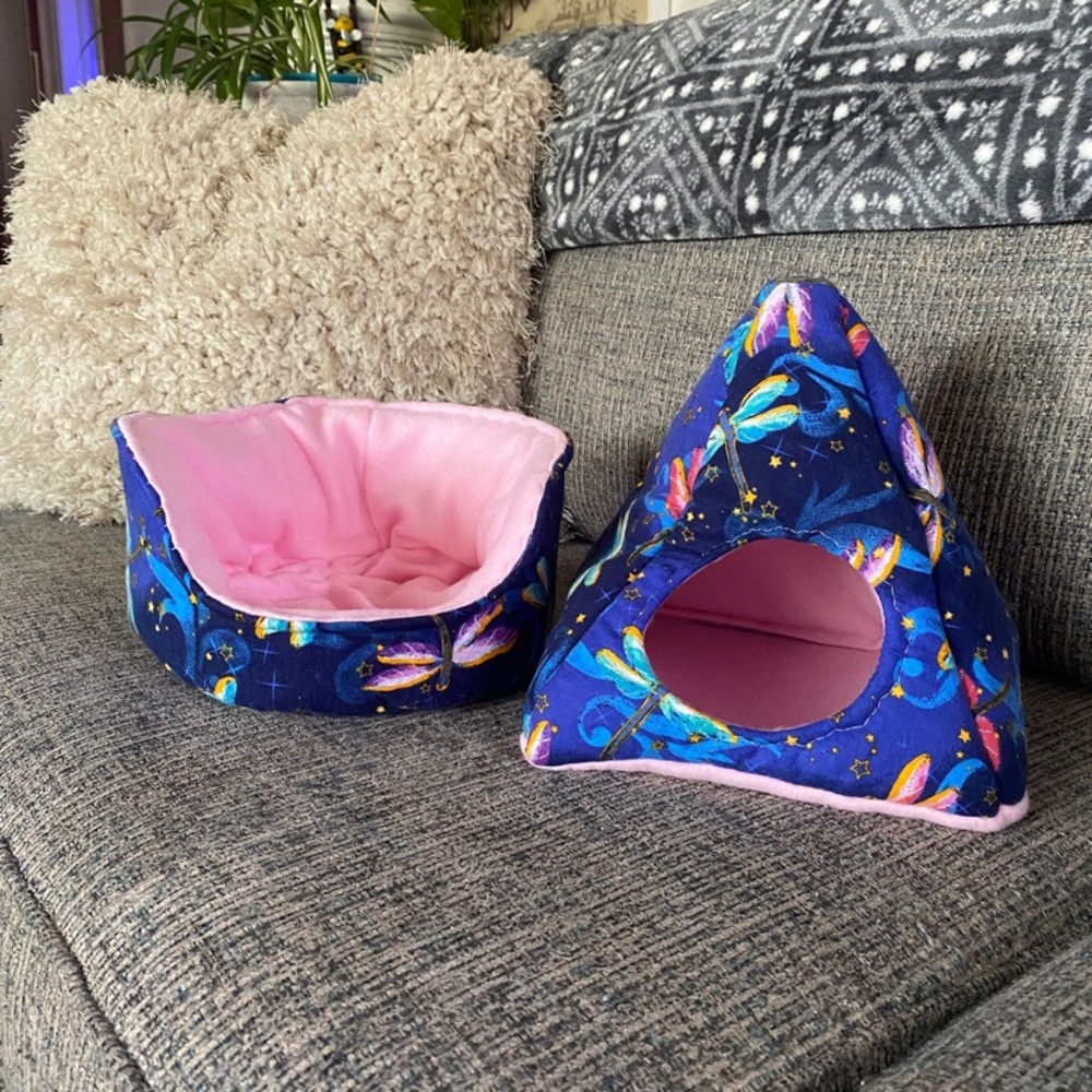 Small pet guinea pig hedgehog rat cozy fleece set of 2